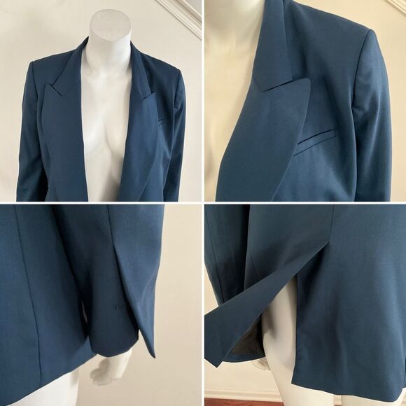 MM Lafleur Wool Blend Blazer Open Front Long Sleeve S - Picture 5 of 8